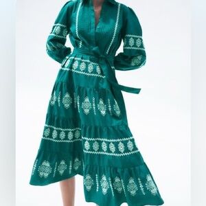 Zara Embroidered Midi Dress